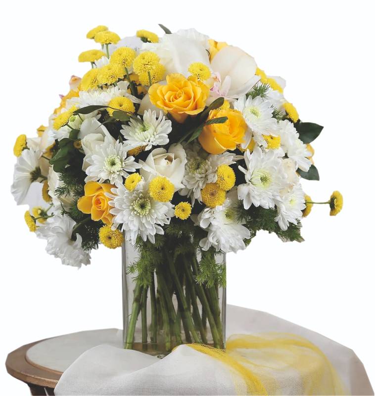 Mixed Flowers In Vase