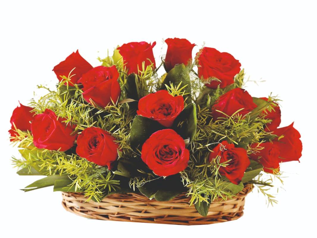 Red Roses Basket Arrangement