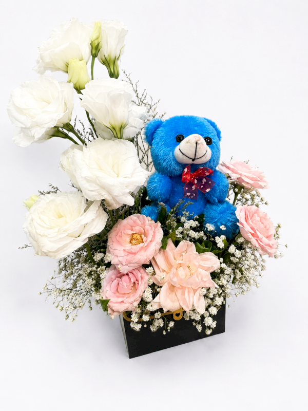Blue bear floral flower 
