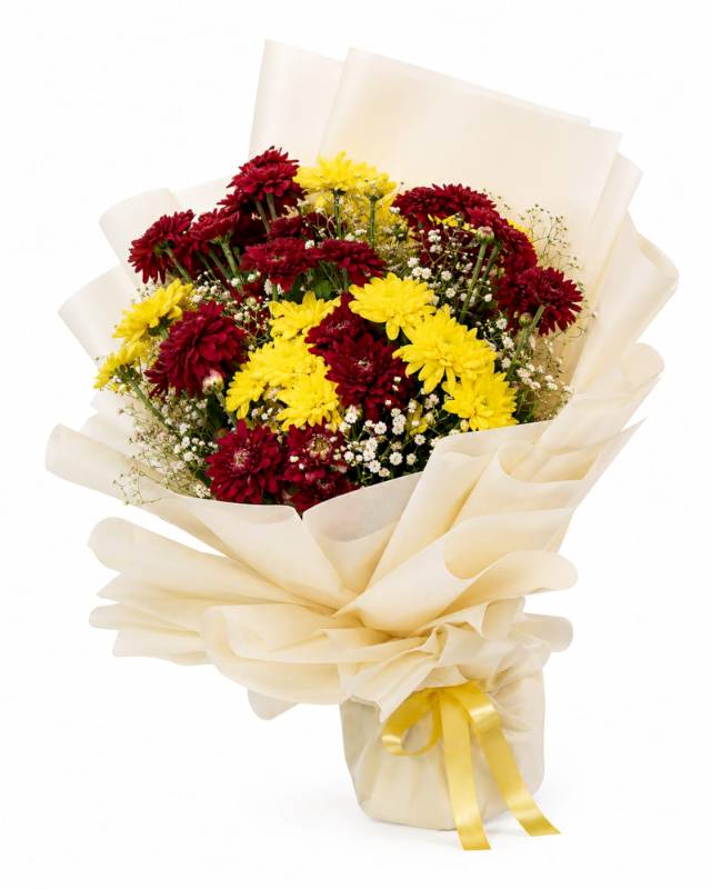 Golden harmony Chrysanthemum bouquet
